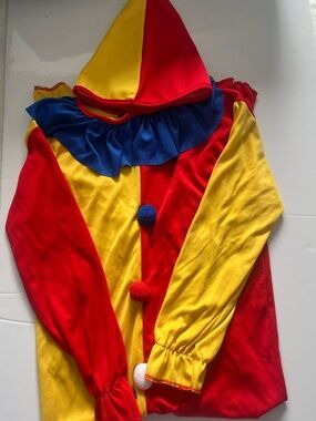 Kids Colorblock Clown Costume with hat in Red, Yellow & Blue size 8-10
